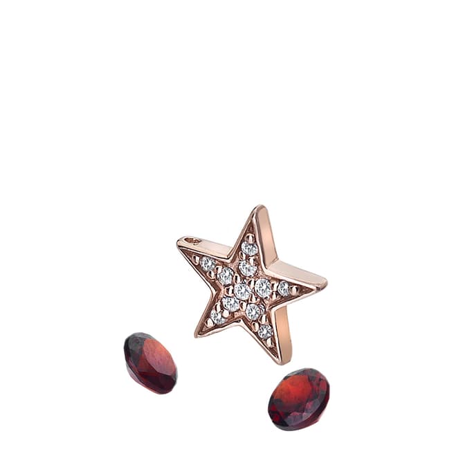 Anais Paris by Hot Diamonds Rose Gold Plate Star Charm and Garnet stones
