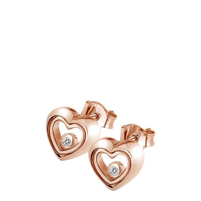 Anais Paris by Hot Diamonds Anais Floating Heart Earrings - Rose Gold Plate