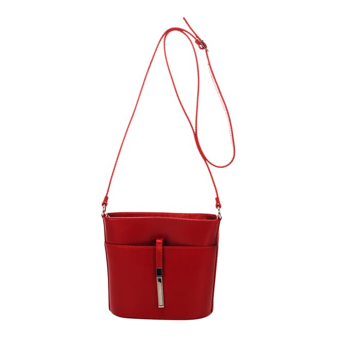 Markese Red Leather Shoulder Bag