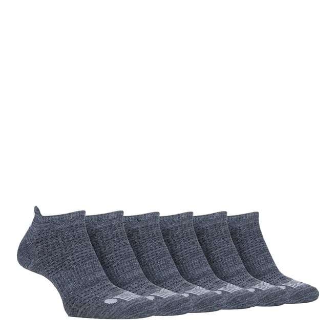 Jeep Charcoal Mens 6 Pair Performance Polyester Sock