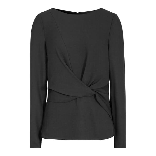 Reiss Black Millie Knotted Top