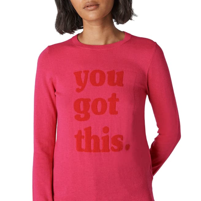 WHISTLES Pink You Got This Knit Top