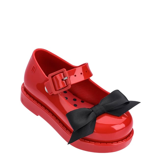 Mini Melissa Red Contrast Mini Maggie Bow Shoes
