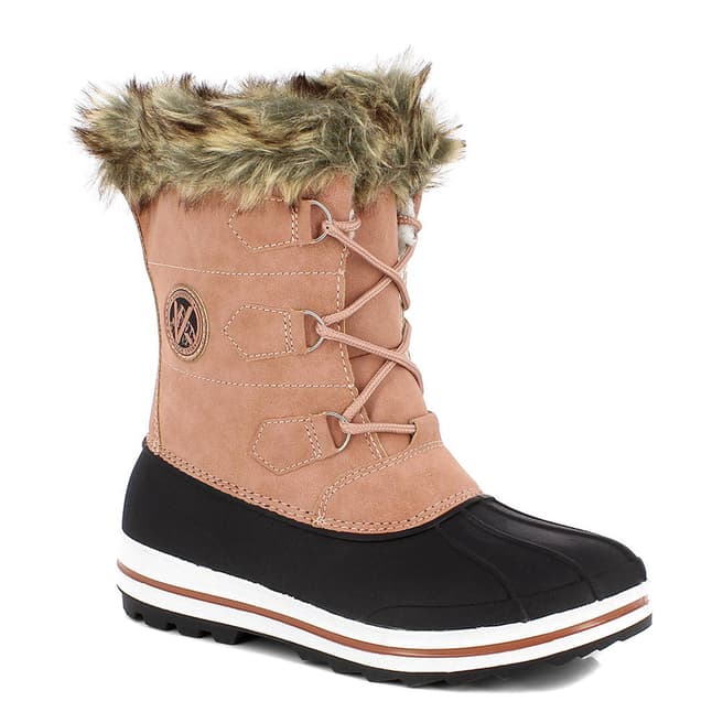 Kimberfeel Pink Elisa Faux Fur Cuff Snow Boots