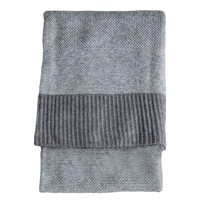 Gallery Living Grey Knitted 2 Tone Throw 130x170cm