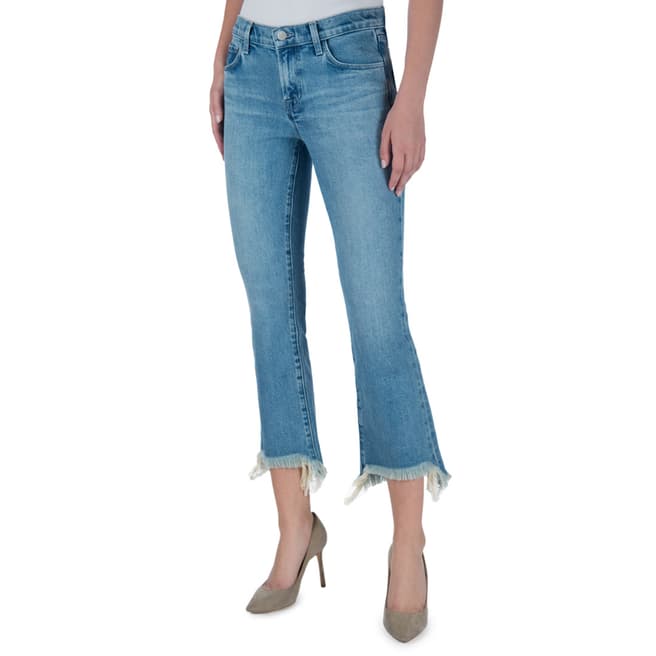 J Brand Mid Blue Selena Mid Rise Crop Boot Jeans