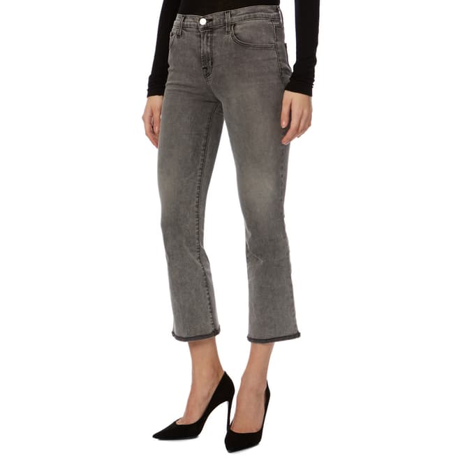 J Brand Grey Selena Crop Boot Cotton Jeans