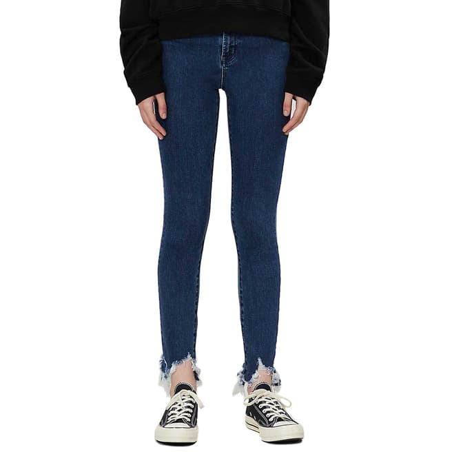 J Brand Indigo Distressed Leenah Skinny Stretch Jeans
