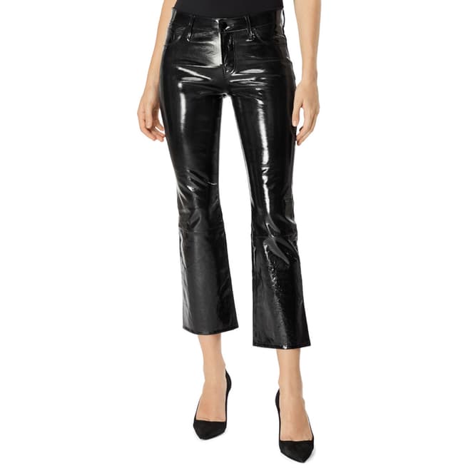 J Brand Patent Black Selena Cropped Leather Jeans