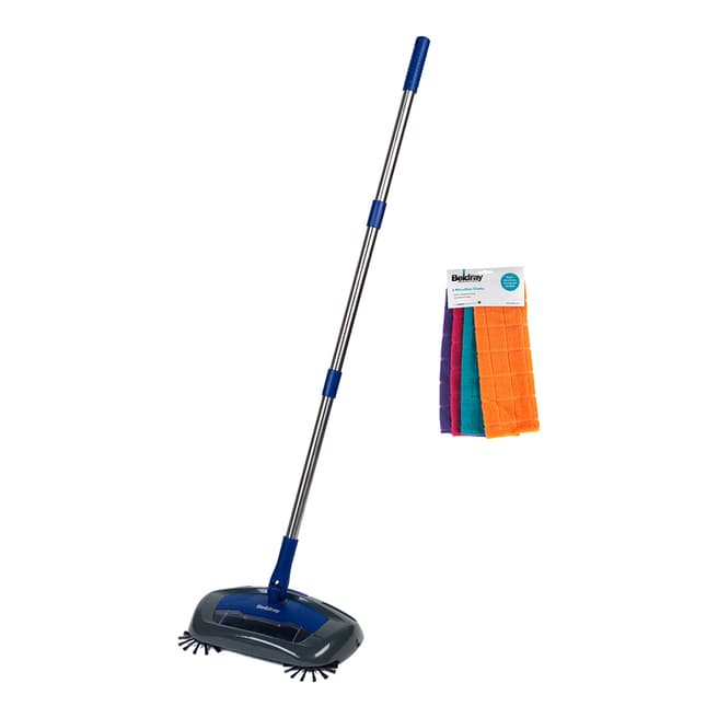 Beldray Rechargeable Electric Floor Sweeper & Microfibre Cloths