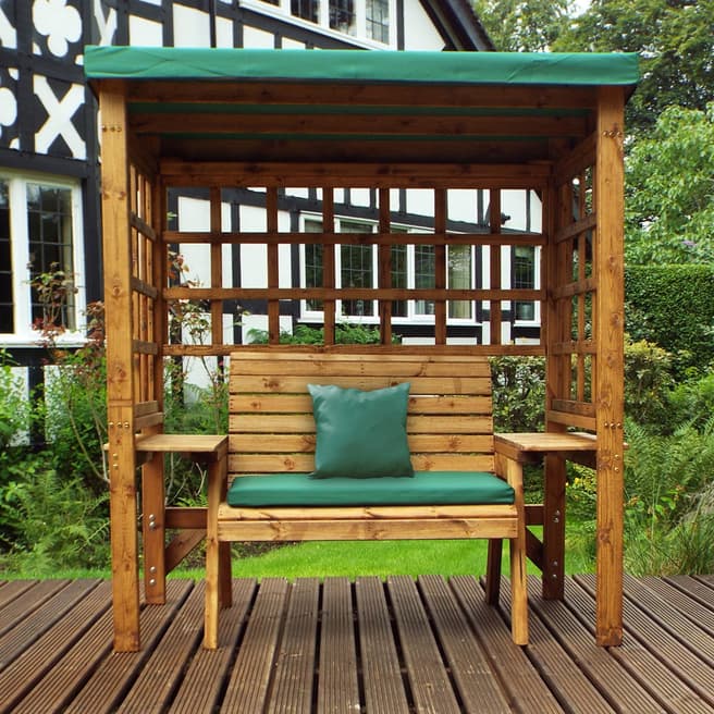 Charles Taylor Wentworth Two Seat Arbour with Green Cushions