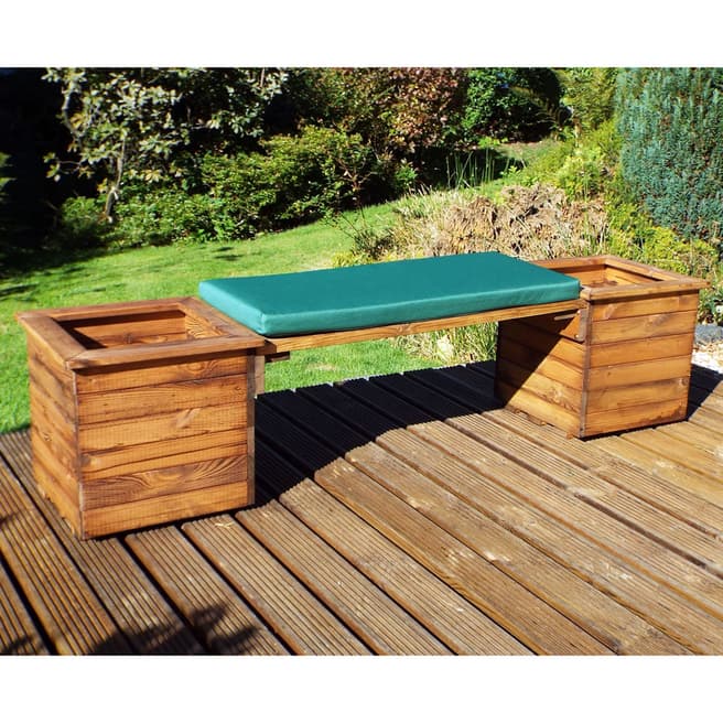 Charles Taylor Deluxe Planter Bench with Green Cushion
