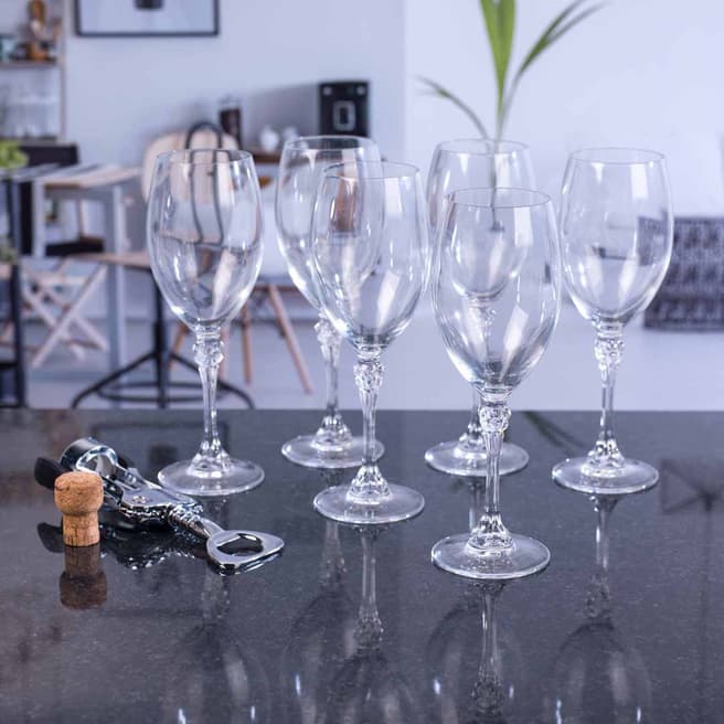 Luminarc Set of 6 Poetic Large Wine Glasses, 350ml