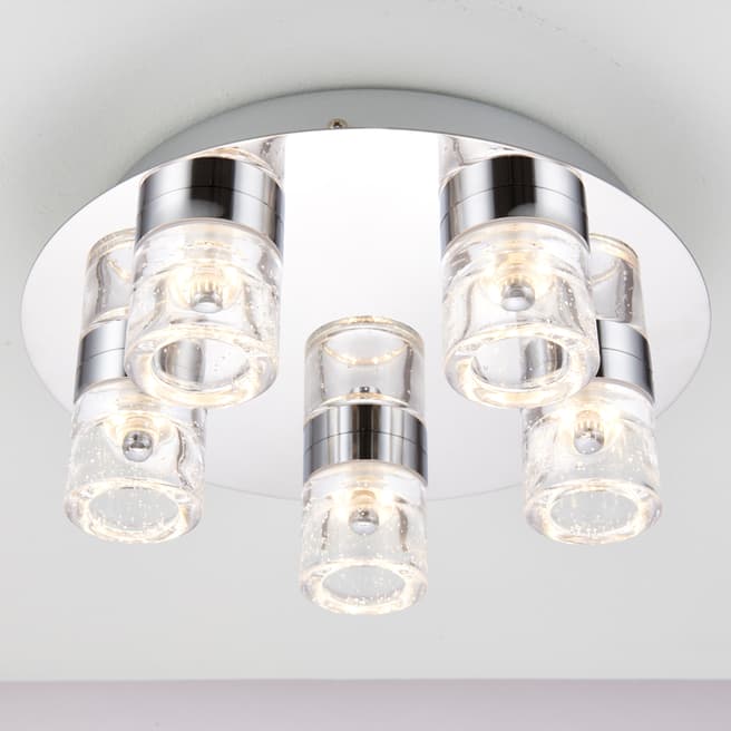 Lymington Chrome Imperial Five Bulb Bathroom Ceiling Light