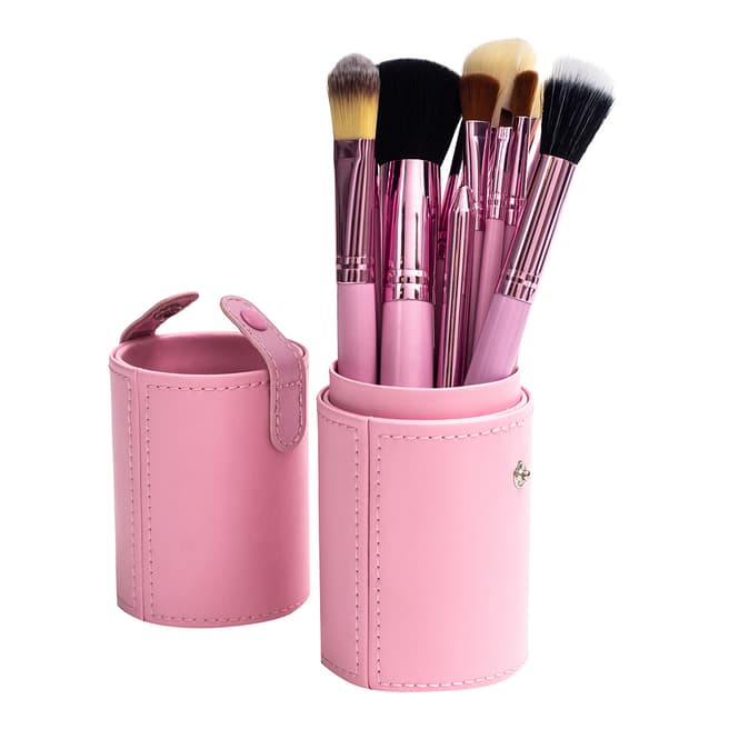 Zoe Ayla 13 Piece Brush Set & Vegan Leather Case, Pink