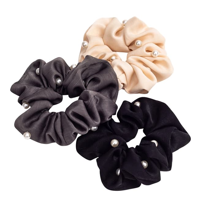 Zoe Ayla Scrunchies with Pearl Detail 3-Pack