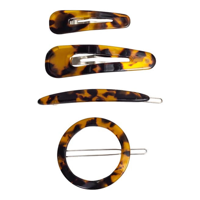 Zoe Ayla Leopard Assorted Hair Clips 4-Pack