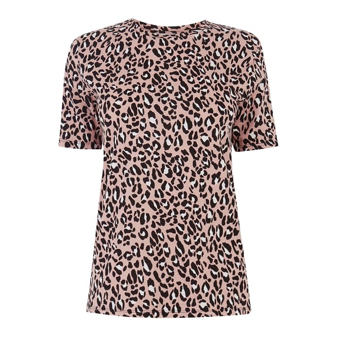 Warehouse Pink Pattern Leopard Print T-Shirt