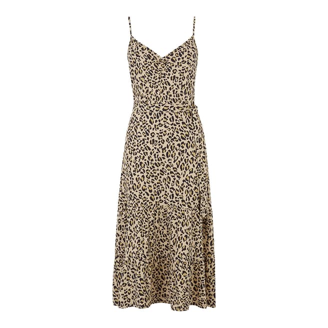 Warehouse Animal Leopard Tiered Cami Dress