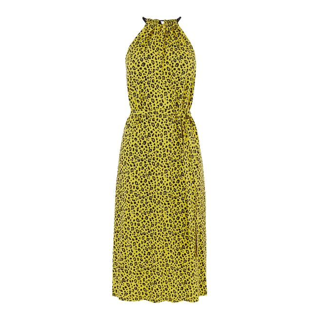 Warehouse Yellow Little Leopard Dress