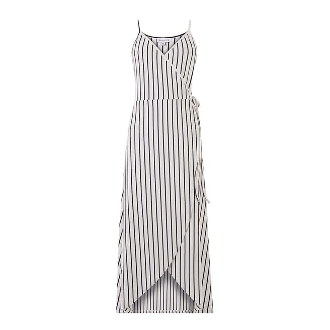 Warehouse Blue Stripe Stripe Cami Wrap Maxi Dress