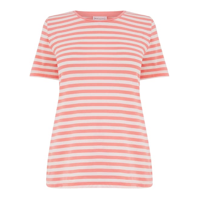 Warehouse Light Pink Stripe Cotton Fitted Tee
