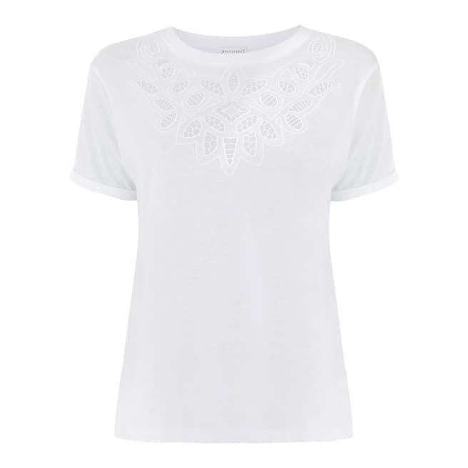 Warehouse White Cutwork T-Shirt