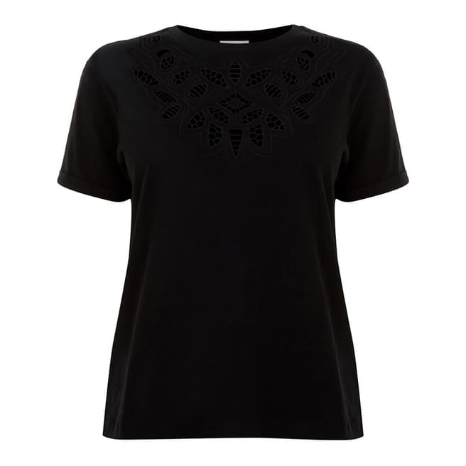 Warehouse Black Cutwork T-Shirt