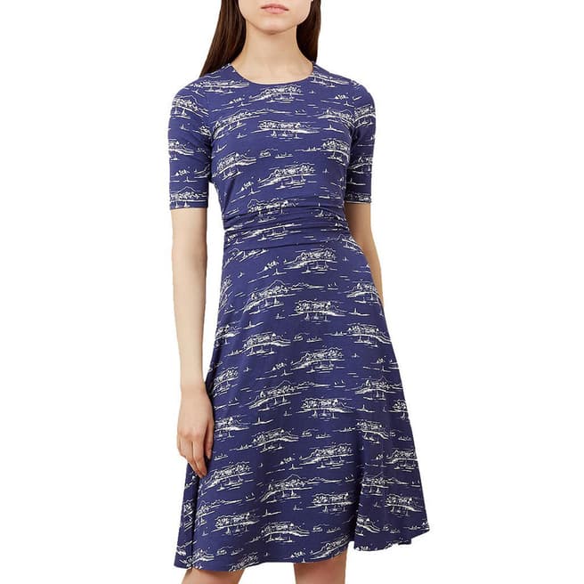 Hobbs London Blue Bayview Print Dress
