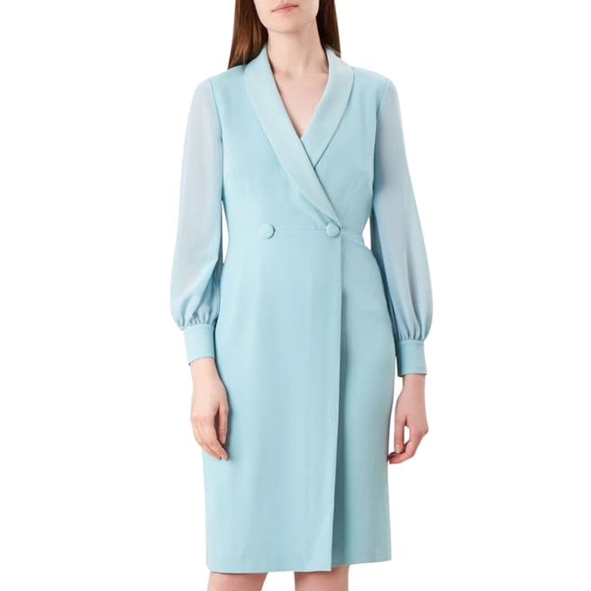 Hobbs London Pale Blue Lana Tux Dress