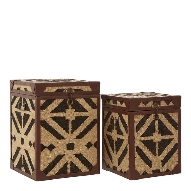 Fifty Five South Set of 2, Aztec Side Table Trunks
