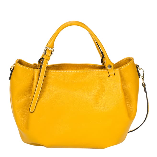 Giorgio Costa Yellow Leather Top Handle Bag