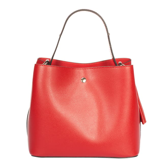Giulia Massari Red Leather Shoulder Bag