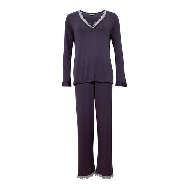 Cyberjammies Grey Nancy Long Sleeve Lace Knit Pyjama Set