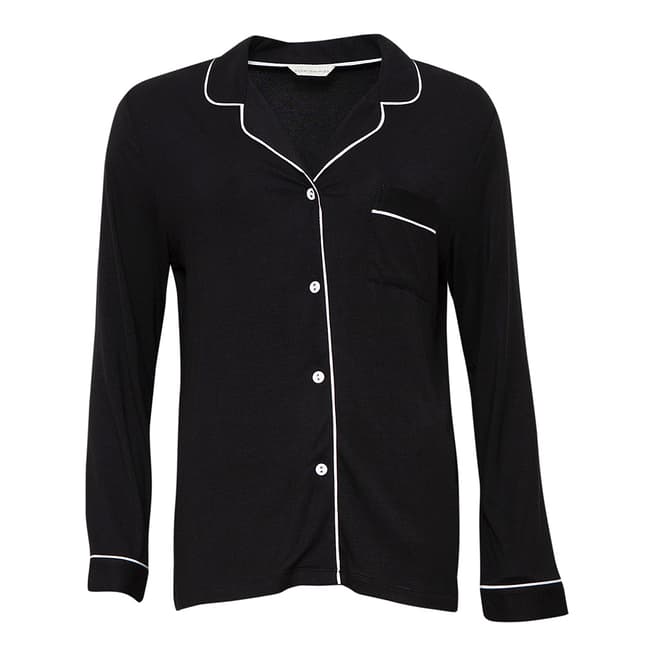 Cyberjammies Black Alice Long Sleeve Black Revere Collar Knit Pyjama Top