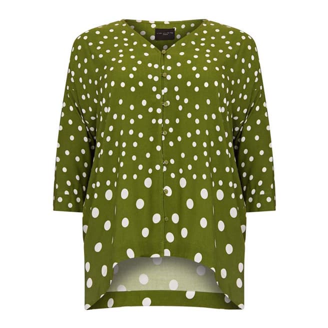 Live Unlimited Green and White Spotty Blouse