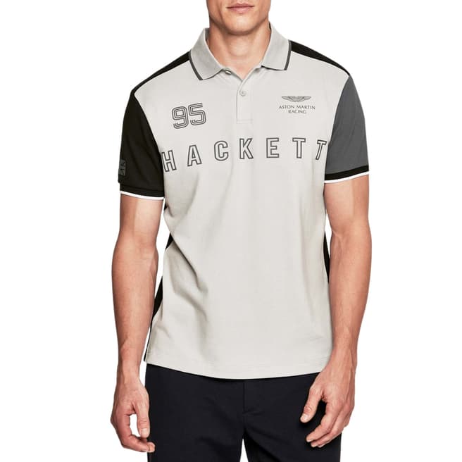 Hackett London Grey AMR Cotton Stretch Polo Shirt