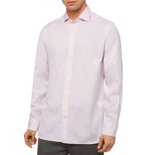 Hackett London Pink Stripe Slim Cotton Shirt