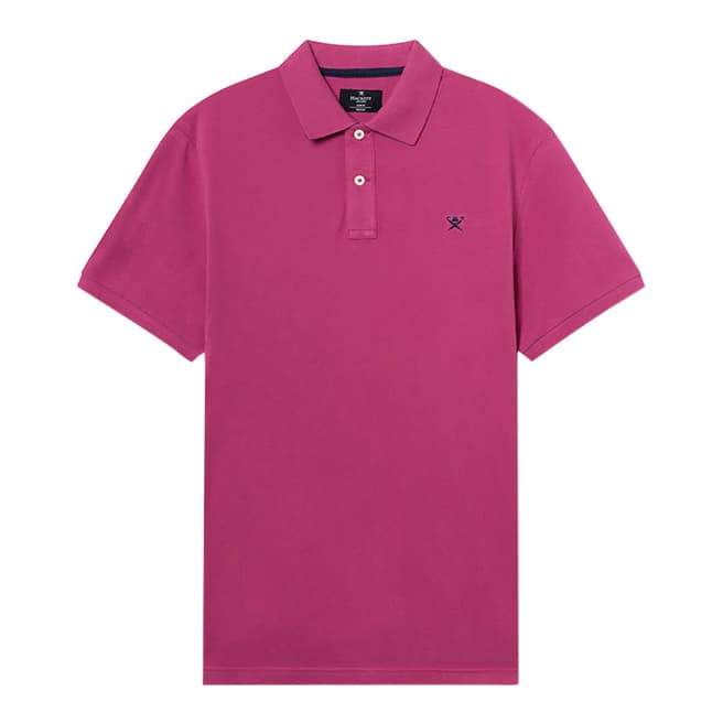 Hackett London Pink Logo Slim Cotton Polo Shirt