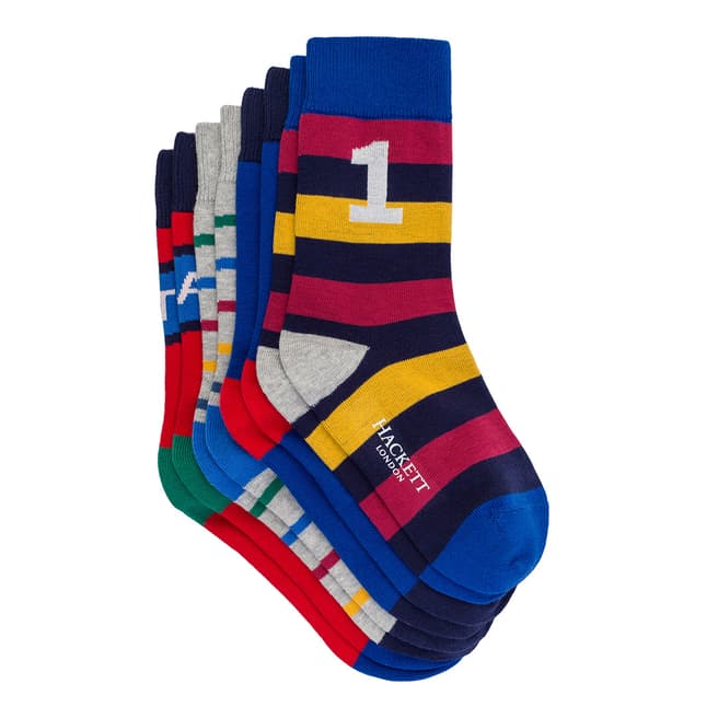 Hackett London Multi Coloured Striped Sock pack