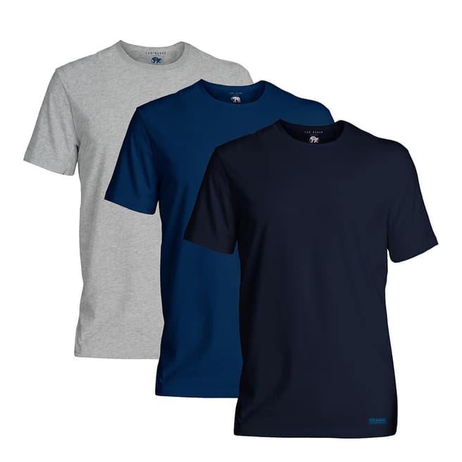 Ted Baker Navy/Blue/Grey 3pack S/S Tee Shirts