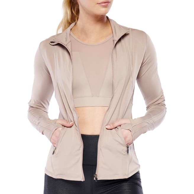 Electric Yoga Nude Lets Mesh Zip up Top