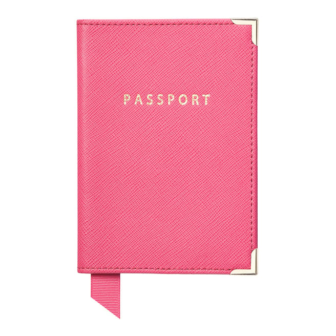Aspinal of London Bright Pink Carerra Passport Cover