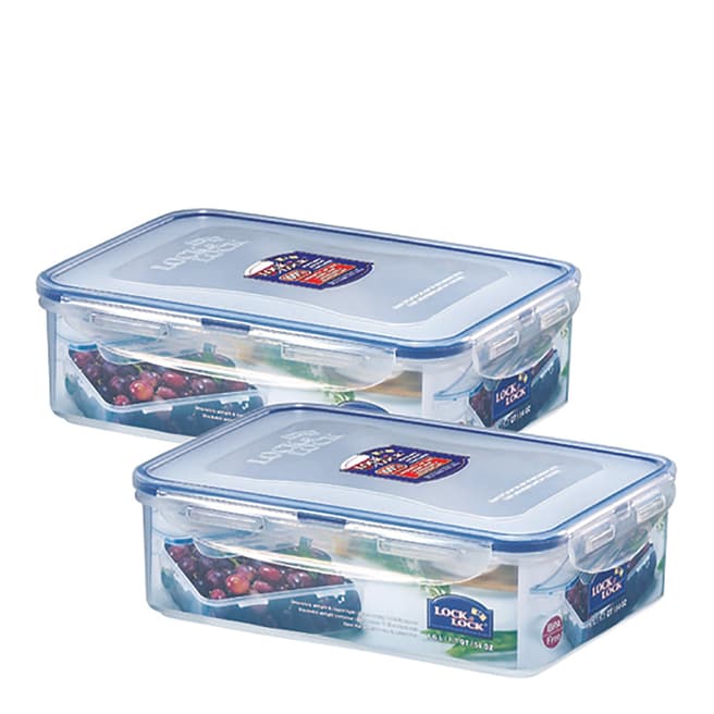 Lock & Lock Set of 2 Classic Food Containers, 1.6L