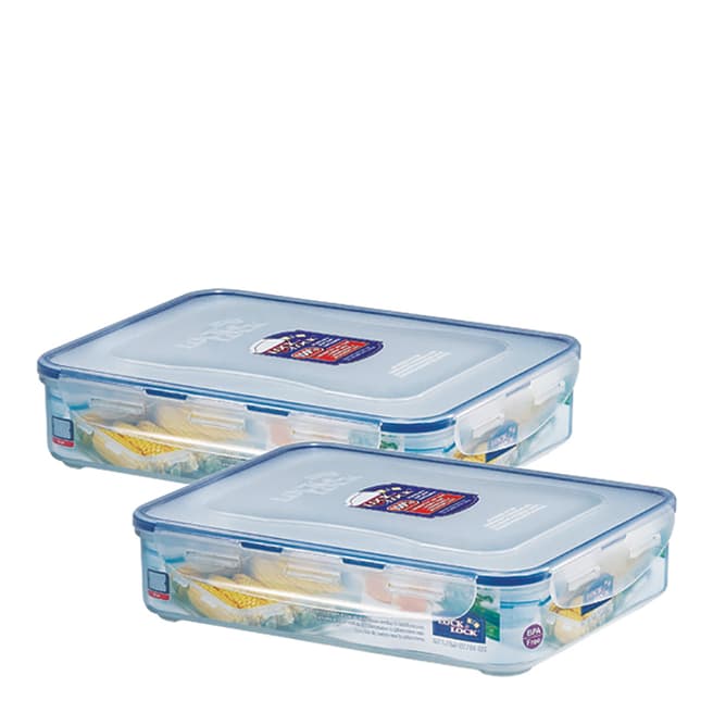 Lock & Lock Set of 2 Classic Food Containers 2.7L