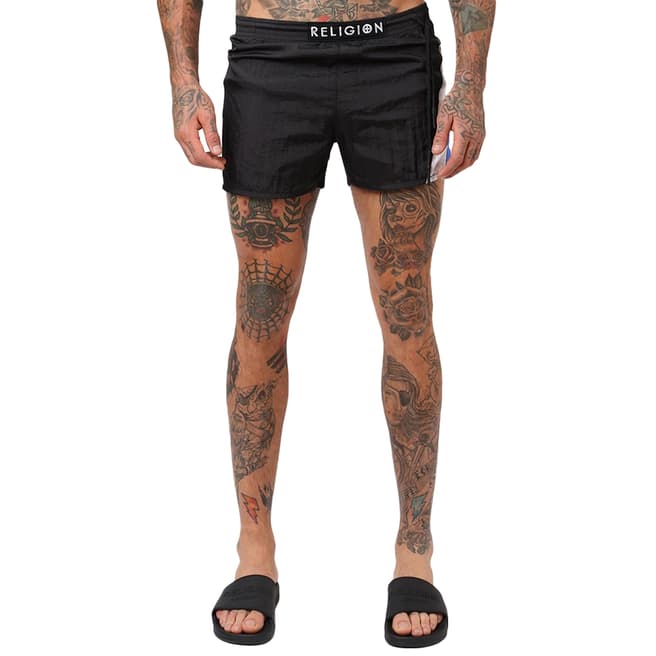 Religion Black Fitted Flash Shorts