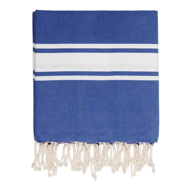 Febronie St Tropez XXL Hammam Towel/Blanket, Greek Blue