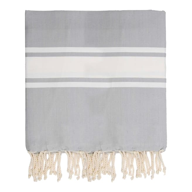 Febronie St Tropez XXL Hammam Towel/Blanket, Pearl Grey