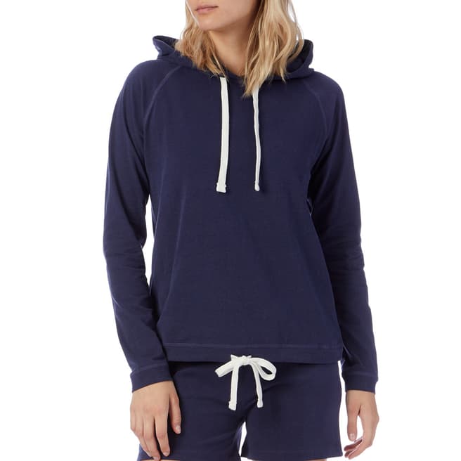 N°· Eleven Blue Marl Cotton Jersey Hooded Top