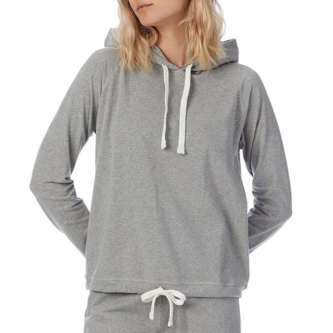 N°· Eleven Grey Marl Cotton Jersey Hooded Top